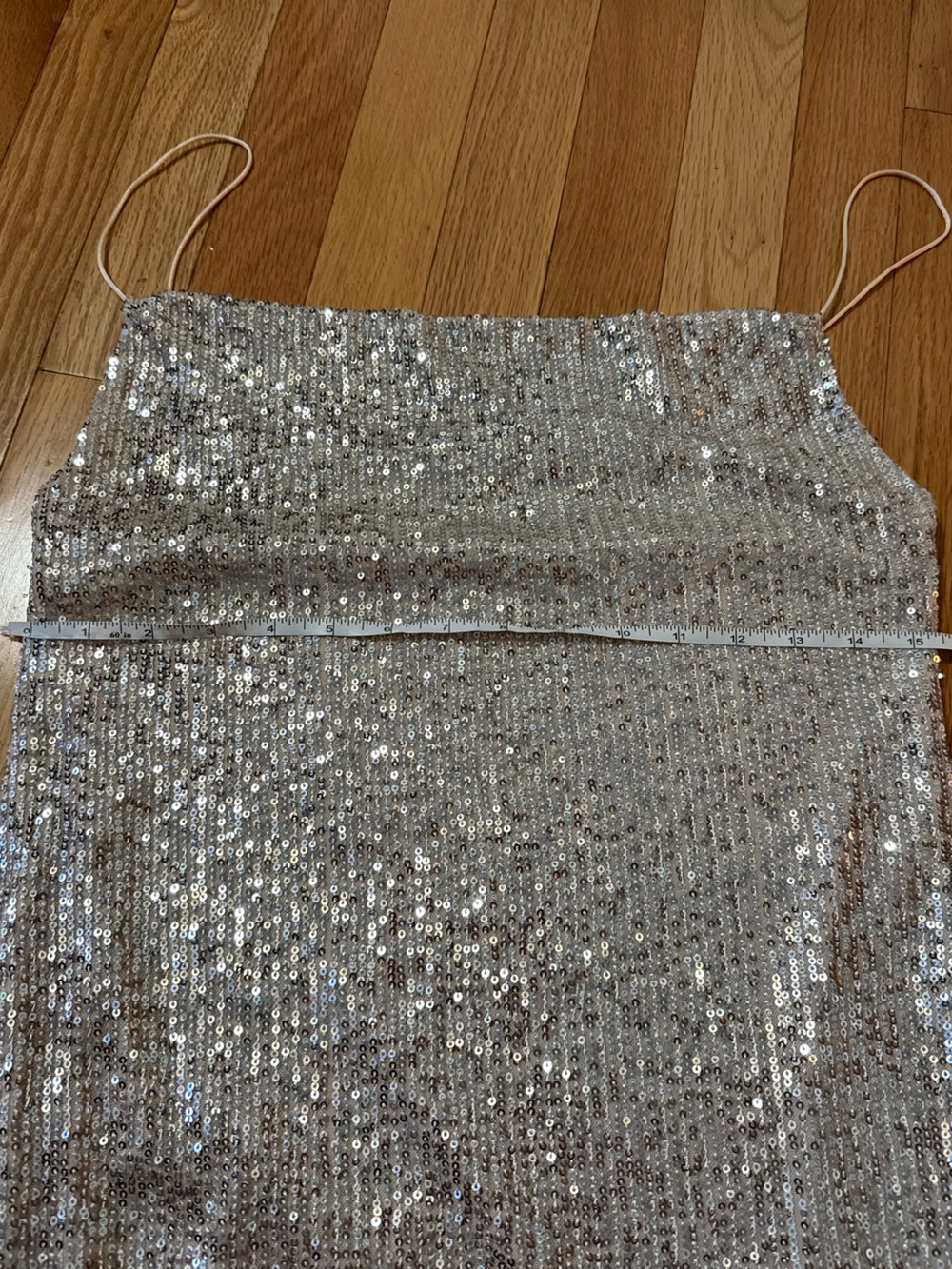 Gold Sequin Cowl Neck Mini Dress - Picture 6 of 8
